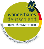 Zertifiziert als Qualitätsgastgeber Wanderbares Deutschland - Weitere Infos s. Weblinks