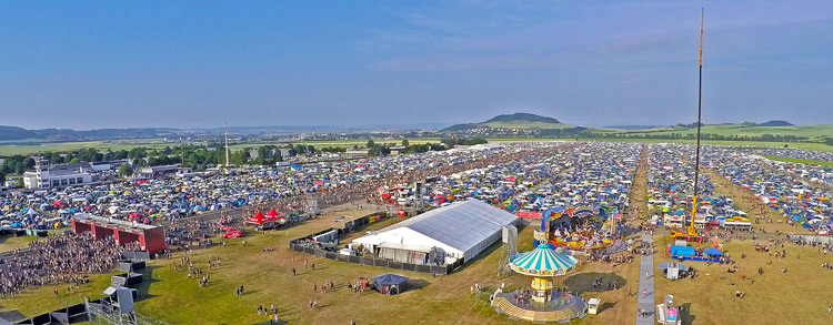 Rock am Ring 2015 @ Airflied in Mendig, Germany - View from the big wheel over the rock am ring camping site